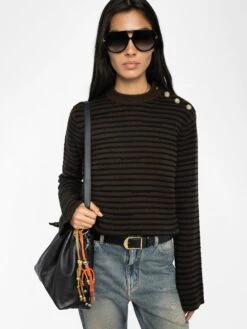 Zadig & Voltaire Spiky Sweater Dark Chocolate 3 Zadig & Voltaire Spiky Sweater Dark Chocolate -Zadig Et Voltaire KWSW02837 DARK CHOCOLATE ADDI 2 686b84bd9f90b