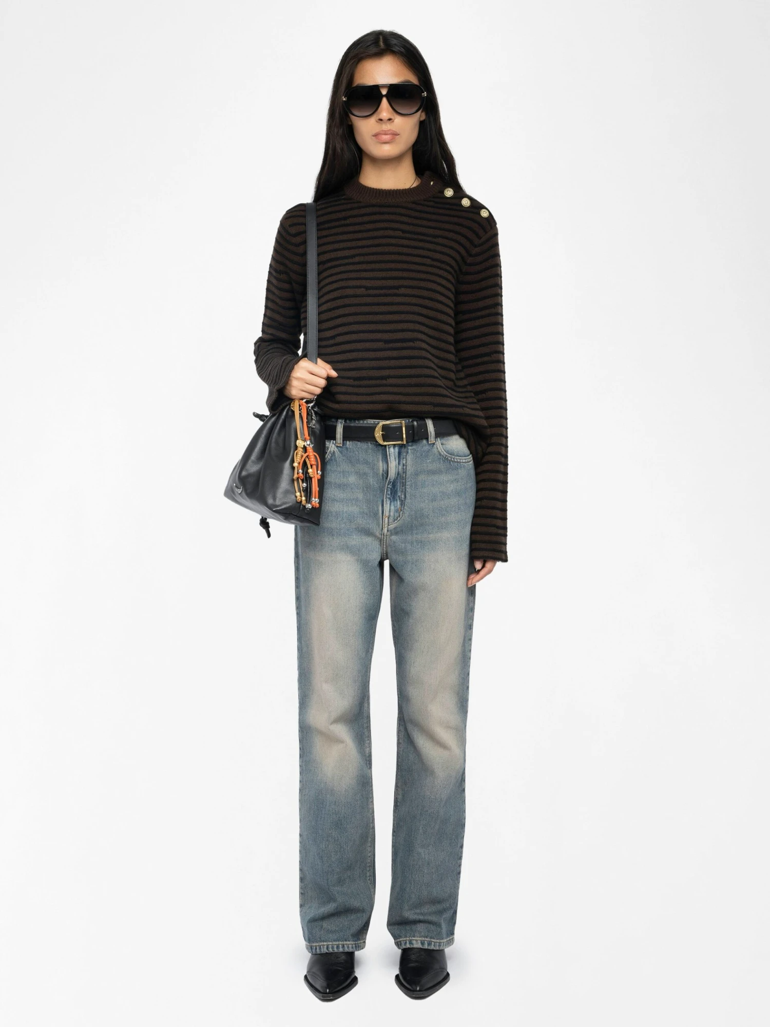 Spiky Sweater Dark chocolate Zadig & Voltaire Spiky Sweater Dark Chocolate -Zadig Et Voltaire KWSW02837 DARK CHOCOLATE SHOOTING 686b83d453766 scaled