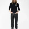 Zadig & Voltaire Kendy Embroidered Cashmere Sweater Black