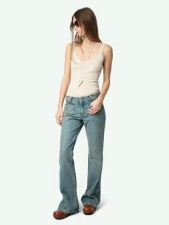 Zadig & Voltaire Nora Cashmere Tank Top Ecru