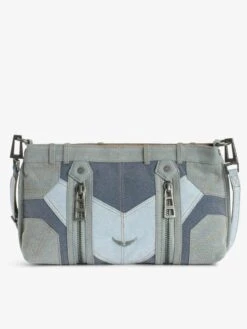 Zadig & Voltaire Sunny Moody Blue Denim Shoulder Bag Silent