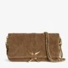 Zadig & Voltaire Rock Suede Clutch Cognac