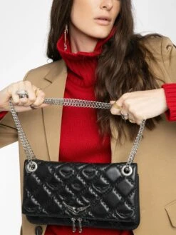 Zadig & Voltaire Rock II Quilted Monogram Clutch Black -Zadig Et Voltaire LWBA04053 BLACK ADDI 5 6882067d16962