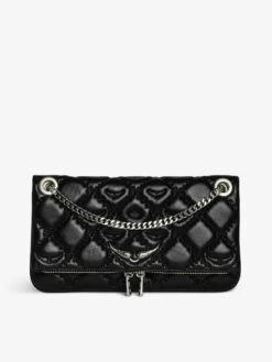 Zadig & Voltaire Rock II Quilted Monogram Clutch Black