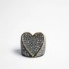Zadig & Voltaire Idol Strass Ring Shiny Black