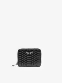 Zadig & Voltaire Mini Zv Matelasse Wallet Black