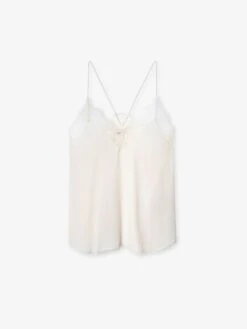 Zadig & Voltaire Christy Silk Camisole Ecru -Zadig Et Voltaire PWGCP0702F ECRU PACKSHOT