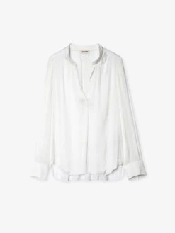 Zadig & Voltaire Tink Satin Blouse White -Zadig Et Voltaire PWGCP3201F ECRU PACKSHOT