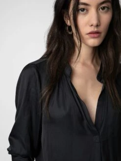 Zadig & Voltaire Tink Satin Blouse Black 3 Zadig & Voltaire Tink Satin Blouse Black -Zadig Et Voltaire PWGCP3201F NOIR ADDI 2 1