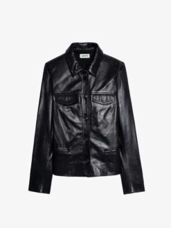 Zadig & Voltaire Liam Leather Jacket Black -Zadig Et Voltaire PWGCU1401F NOIR PACKSHOT 1