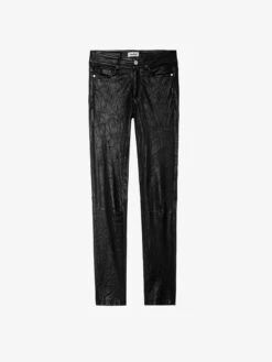 Zadig & Voltaire Phlame Crinkled Leather Pants Black 5 Zadig & Voltaire Phlame Crinkled Leather Pants Black -Zadig Et Voltaire PWGCU1402F NOIR PACKSHOT