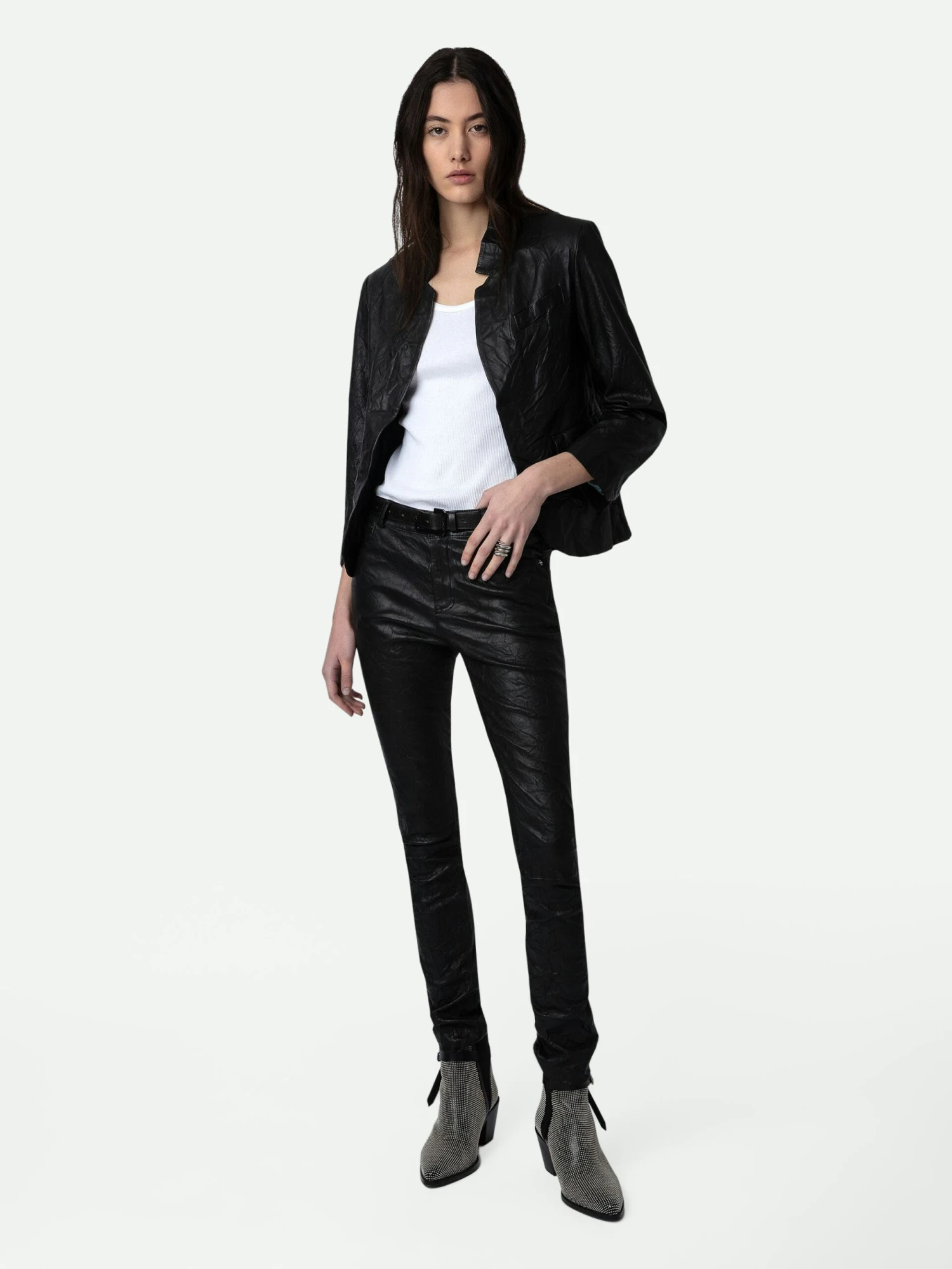 Phlame Crinkled Leather Pants Black Zadig & Voltaire Phlame Crinkled Leather Pants Black -Zadig Et Voltaire PWGCU1402F NOIR SHOOTING scaled