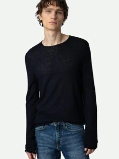 Zadig & Voltaire Teiss Cashmere Sweater Ink 4 Zadig & Voltaire Teiss Cashmere Sweater Ink -Zadig Et Voltaire PWGMZ1102H ENCRE HOVER