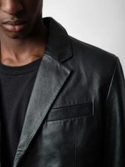 Zadig & Voltaire Valfried Leather Blazer Black -Zadig Et Voltaire RMBL00017 NOIR ADDI 1
