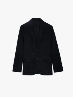 Zadig & Voltaire Valfried Suede Blazer Encre -Zadig Et Voltaire RMBL00018 ENCRE PACKSHOT 6630a3ce19cdf