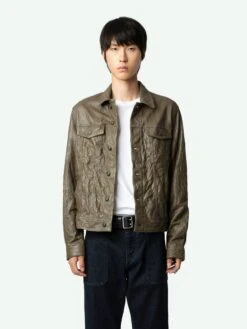 Zadig & Voltaire Base Crinkled Leather Jacket Latte 3 Zadig & Voltaire Base Crinkled Leather Jacket Latte -Zadig Et Voltaire RMOW00040 LATTE ADDI 2 668d38bedc00f