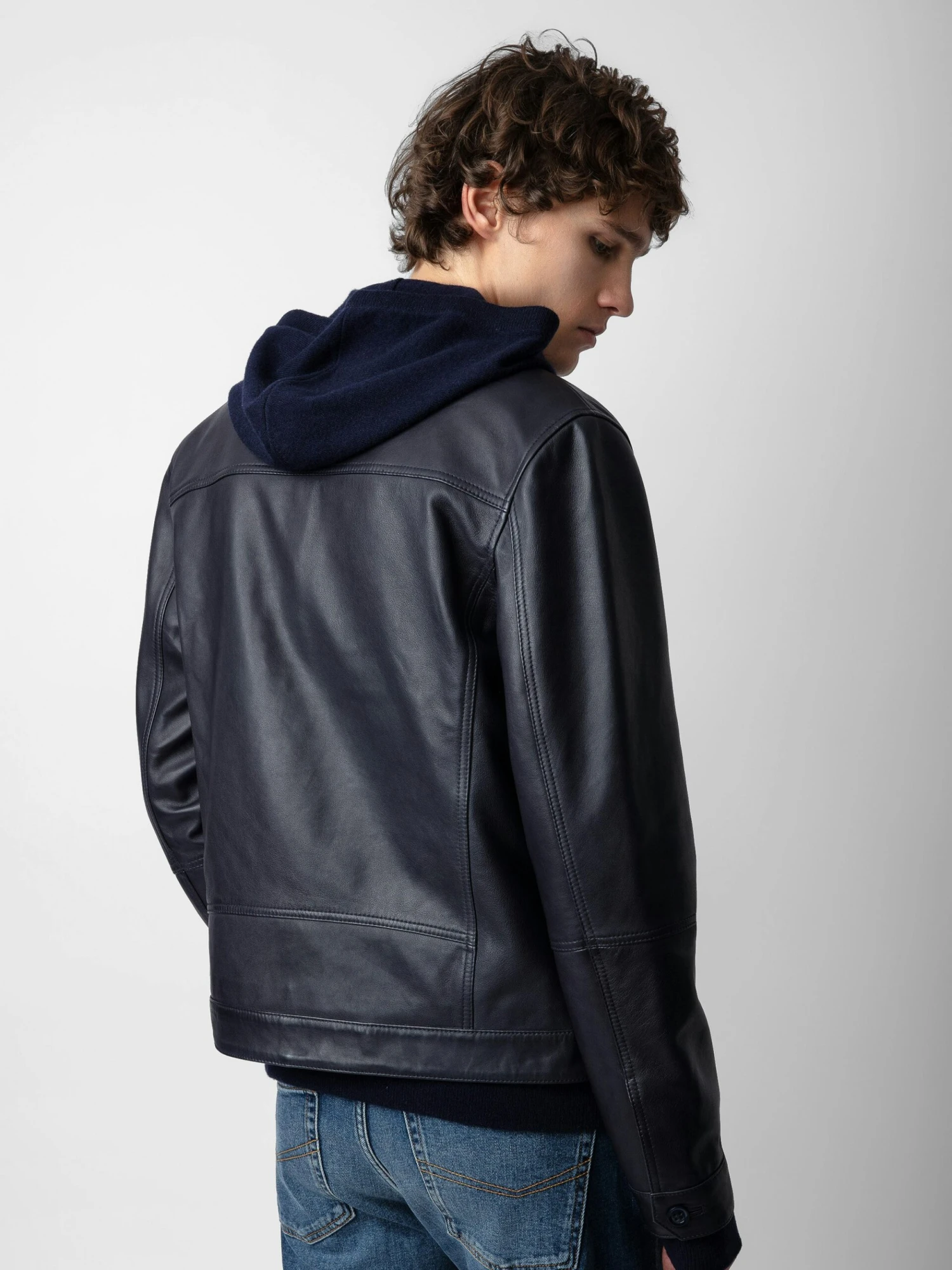 Lasso Leather Jacket Encre Zadig & Voltaire Lasso Leather Jacket Encre -Zadig Et Voltaire RMOW00105 ENCRE BACK scaled