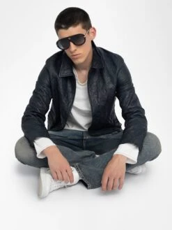 Zadig & Voltaire Loumy Leather Jacket Encre 7 Zadig & Voltaire Loumy Leather Jacket Encre -Zadig Et Voltaire RMOW01127 ENCRE ADDI 5 6863f40d409e4