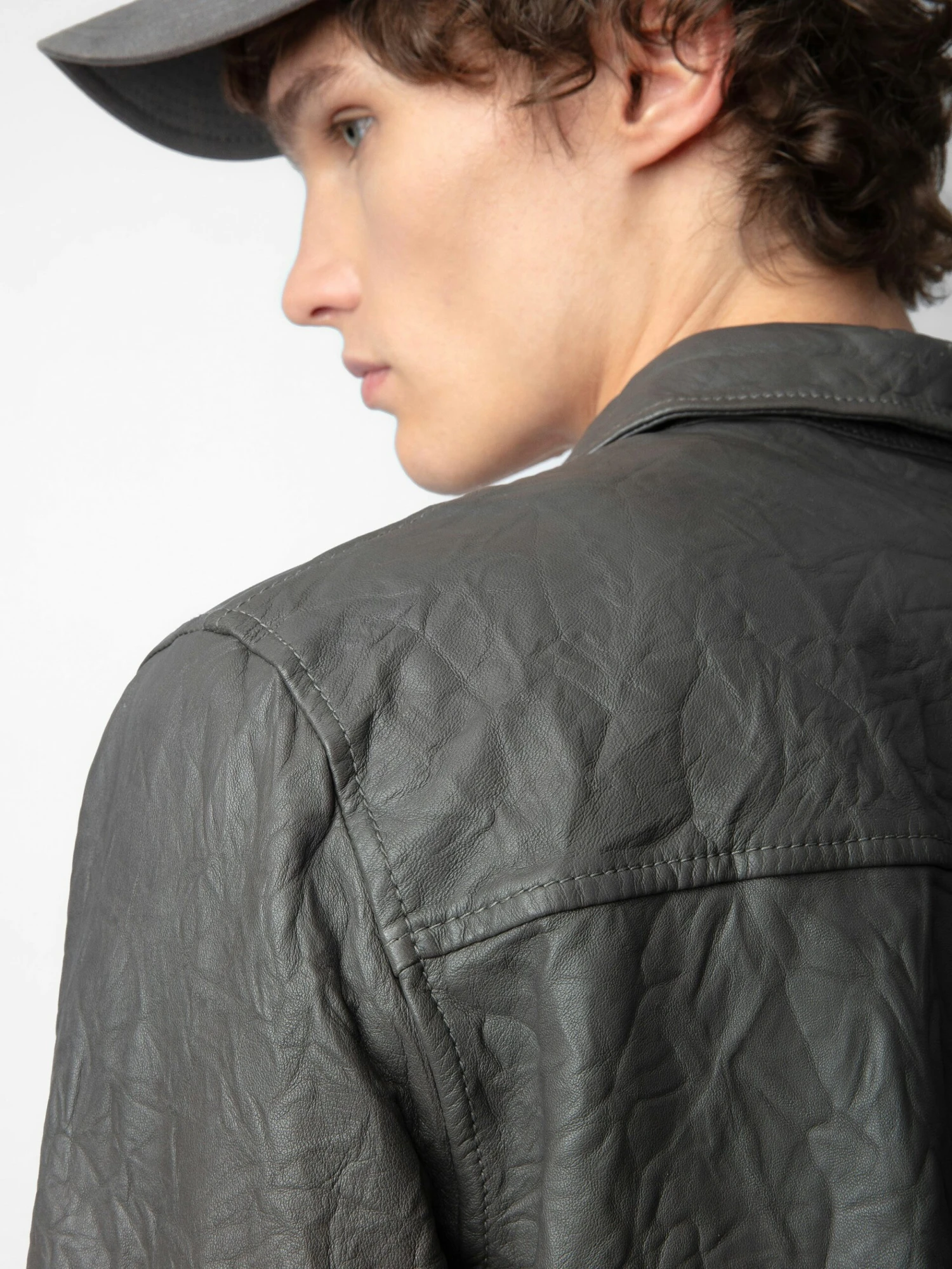 Serge Crinkled Leather Shirt Elephant Zadig & Voltaire Serge Crinkled Leather Shirt Elephant -Zadig Et Voltaire RMSH00010 ELEPHANT ADDI 2 1 scaled