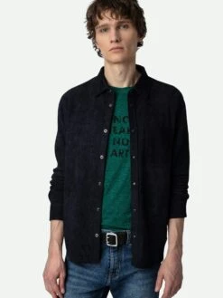 Zadig & Voltaire Serge Suede Shirt Encre -Zadig Et Voltaire RMSH00011 ENCRE HOVER