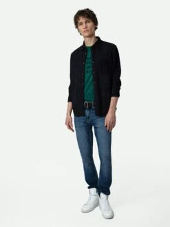 Zadig & Voltaire Serge Suede Shirt Encre