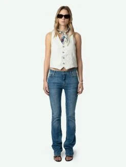 Zadig & Voltaire Emilie Crinkled Leather Vest Judo