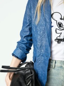 Zadig & Voltaire Valse Leather Blazer Surf -Zadig Et Voltaire RWBL00059 SURF ADDI 1 67b75b0a9954b