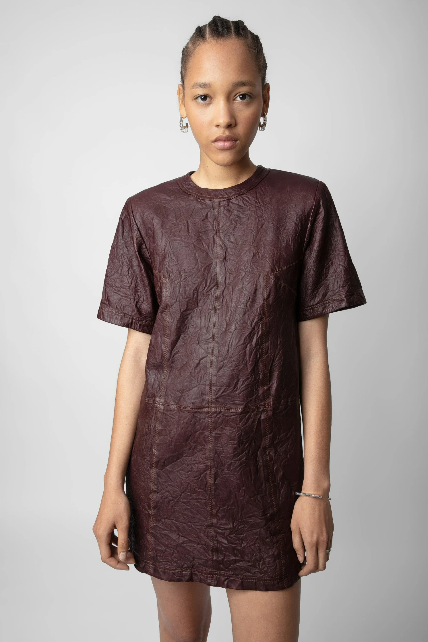 Riddy Crinkled Leather Dress Chocolate Zadig & Voltaire Riddy Crinkled Leather Dress Chocolate -Zadig Et Voltaire RWDR00026 CHOCOLATE 3 scaled