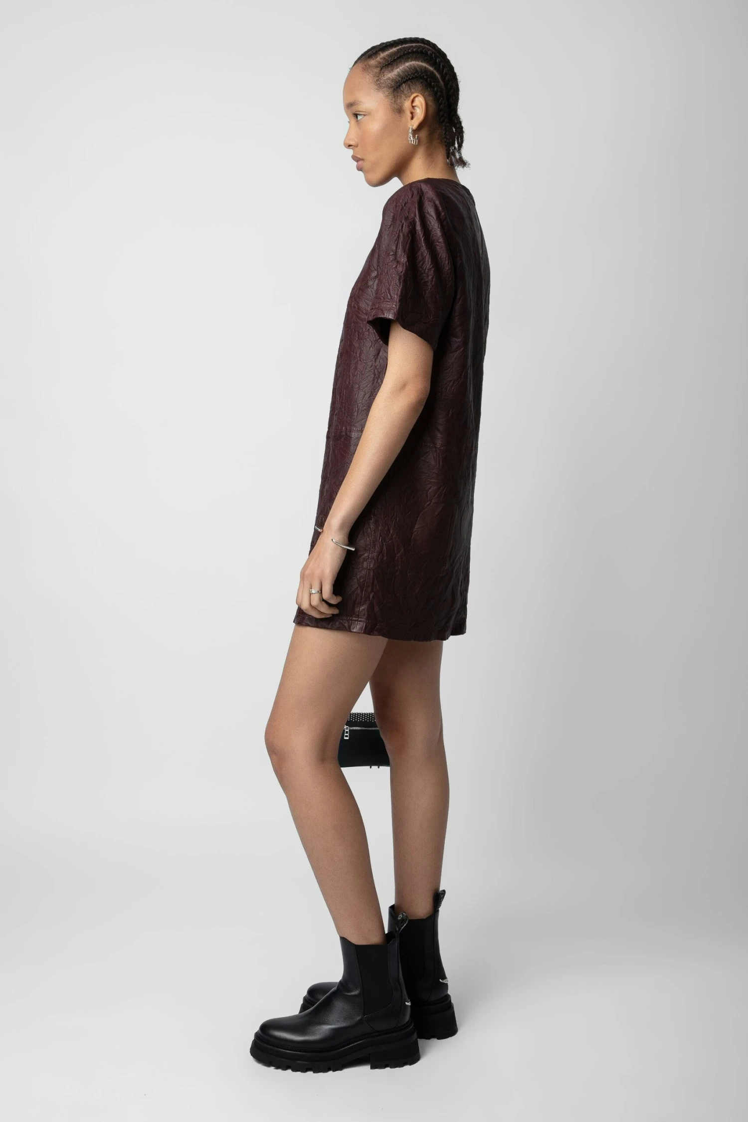 Riddy Crinkled Leather Dress Chocolate Zadig & Voltaire Riddy Crinkled Leather Dress Chocolate -Zadig Et Voltaire RWDR00026 CHOCOLATE 4 scaled