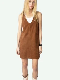 Zadig & Voltaire Rasha Suede Dress Cognac -Zadig Et Voltaire RWDR01039 COGNAC ADDI 2 672a42c44edd5