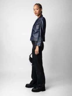 Zadig & Voltaire Liams Leather Jacket Marine -Zadig Et Voltaire RWOW00207 MARINE ADDI 1 1