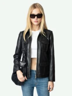 Zadig & Voltaire Lienna Leather Jacket Black -Zadig Et Voltaire RWOW01238 BLACK ADDI 1 672a42a88dca2