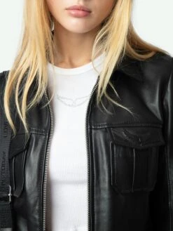 Zadig & Voltaire Lienna Leather Jacket Black -Zadig Et Voltaire RWOW01238 BLACK ADDI 2 672a42d568686