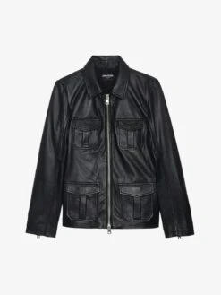 Zadig & Voltaire Lienna Leather Jacket Black -Zadig Et Voltaire RWOW01238 BLACK PACKSHOT 6728b26e641ce