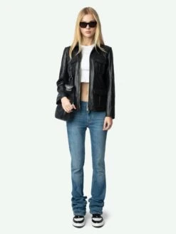 Zadig & Voltaire Lienna Leather Jacket Black