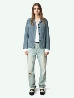 Zadig & Voltaire Laron Suede Leather Jacket Uniform