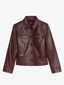 Zadig & Voltaire Liam Leather Jacket Burgundy -Zadig Et Voltaire RWOW01244 BURGUNDY PACKSHOT 687df390313ea