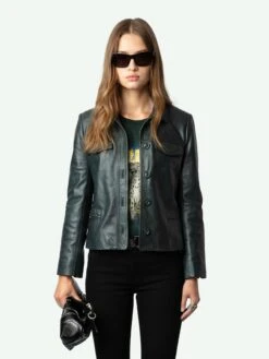 Zadig & Voltaire Liam Leather Jacket Peaks -Zadig Et Voltaire RWOW01244 PEAKS ADDI 1 6698cbf9b475c