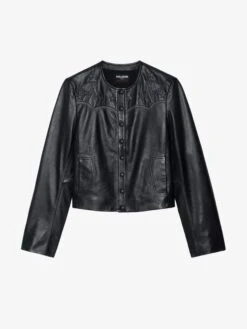 Zadig & Voltaire Luxi Leather Jacket Black 7 Zadig & Voltaire Luxi Leather Jacket Black -Zadig Et Voltaire RWOW01251 BLACK PACKSHOT 687df3a33cb07