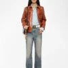 Zadig & Voltaire Lienna Leather Jacket Burn
