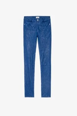 Zadig & Voltaire Phlame Crinkled Leather Pants Ocean 4 Zadig & Voltaire Phlame Crinkled Leather Pants Ocean -Zadig Et Voltaire RWPA00001 OCEAN