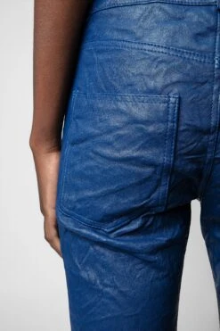 Zadig & Voltaire Phlame Crinkled Leather Pants Ocean 3 Zadig & Voltaire Phlame Crinkled Leather Pants Ocean -Zadig Et Voltaire RWPA00001 OCEAN 5