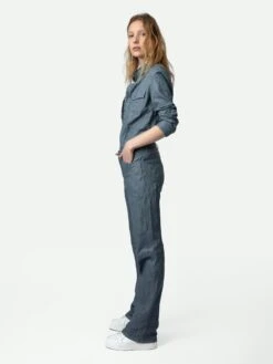 Zadig & Voltaire Pistol Crinkled Leather Pants Light Blue -Zadig Et Voltaire RWPA00062 LIGHT BLUE HOVER