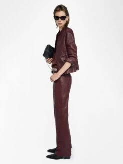 Zadig & Voltaire Evy Leather Pants Burgundy -Zadig Et Voltaire RWPA00069 BURGUNDY ADDI 1 6877c2cd2ce6f