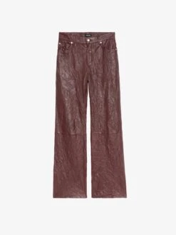 Zadig & Voltaire Evy Leather Pants Burgundy -Zadig Et Voltaire RWPA00069 BURGUNDY PACKSHOT 68668247a490f