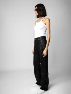 Zadig & Voltaire Evy Leather Pants Black 2 Zadig & Voltaire Evy Leather Pants Black -Zadig Et Voltaire RWPA00069 NOIR ADDI 1