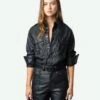 Zadig & Voltaire Taska Leather Shirt Encre