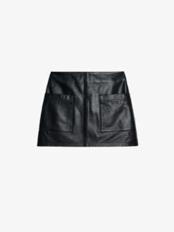 Zadig & Voltaire Jaime Leather Skirt Black 7 Zadig & Voltaire Jaime Leather Skirt Black -Zadig Et Voltaire RWSK01065 BLACK PACKSHOT 6728b354e0bf3