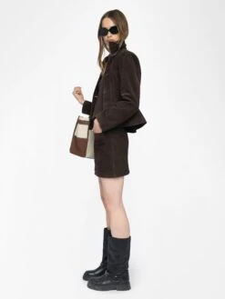 Zadig & Voltaire Jaime Suede Leather Skirt Dark Chocolate 3 Zadig & Voltaire Jaime Suede Leather Skirt Dark Chocolate -Zadig Et Voltaire RWSK01066 DARK CHOCOLATE ADDI 2 6848524ecc2dc