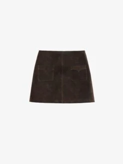 Zadig & Voltaire Jaime Suede Leather Skirt Dark Chocolate 5 Zadig & Voltaire Jaime Suede Leather Skirt Dark Chocolate -Zadig Et Voltaire RWSK01066 DARK CHOCOLATE PACKSHOT 684fe20e752d6